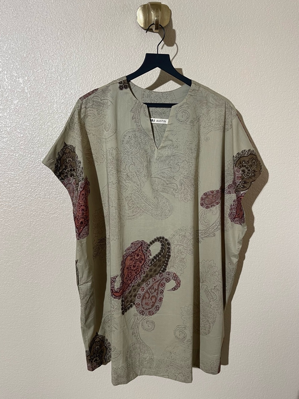 SBJ Austin Sage Paisley Short-Sleeve Tunic